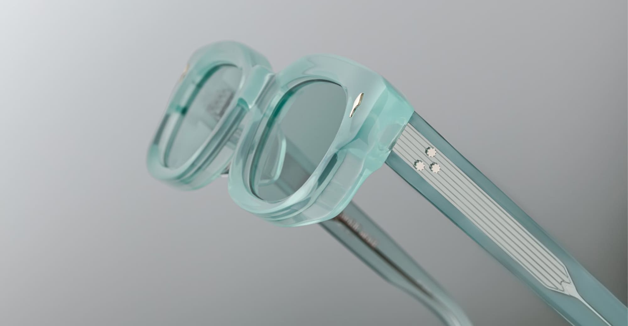 Ottica Mondello Roma - Jacques Marie Mage - JMMWC-15V - WHISKEYCLONE - PISCINE - Acetate - shape Rectangular - light blue - EYEWEAR - SUNGLASSES - Uomo,Men - lens turquoise - Made In Japan