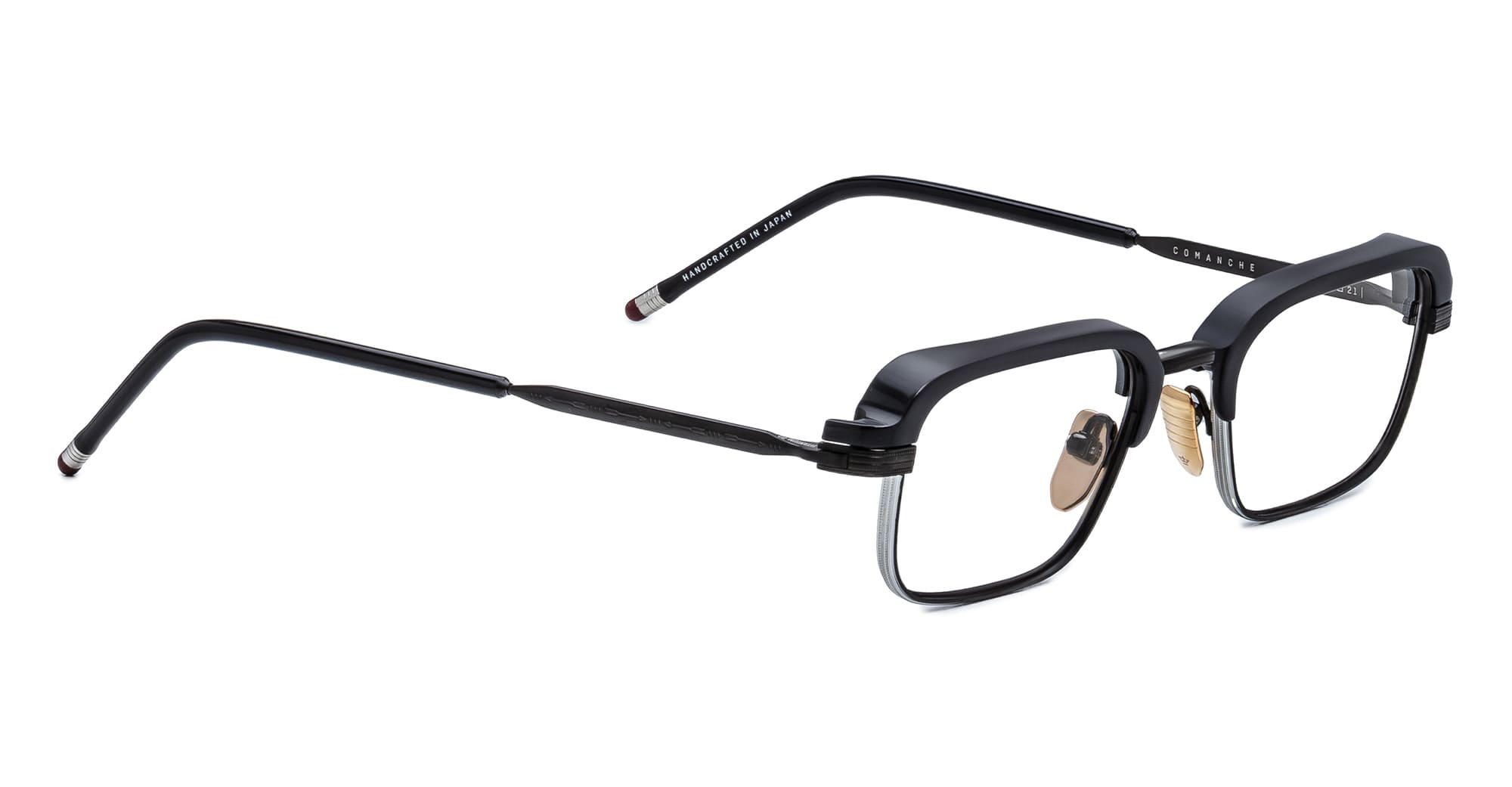 Ottica Mondello Roma - Jacques Marie Mage - JMMCMRX-19J - COMANCHE - CORBEAU RX - Titanium - shape Rectangular - Black - EYEWEAR - EYEGLASSES - Unisex,Uomo,Donna,Women,Men - lens Grey - Made In Japan