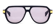Ottica Mondello Roma - Balmain - BPS-184A-57 - FRANCOISE II - BLACK / 18K GOLD - Acetate - shape Aviator - Black, gold - EYEWEAR - SUNGLASSES - Unisex,Uomo,Donna,Women,Men - lens light brown - Made In Japan