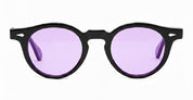 Ottica Mondello Roma - Julius Tart - JTPL-021A-2B-TR-PURPLE - HAROLD 43/23 - BLACK / PURPLE LENS - Acetate - shape Panto - Black - EYEWEAR - SUNGLASSES - Unisex,Uomo,Donna,Women,Men - lens purple - Made In Japan