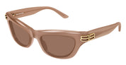 Ottica Mondello Roma - Balenciaga - BB0430S-004 - BB0430S-004 - NUDE BROWN - Recycled acetate - shape Cat-eye - nude - EYEWEAR - SUNGLASSES - Donna,Women - lens Brown - Made In Japan