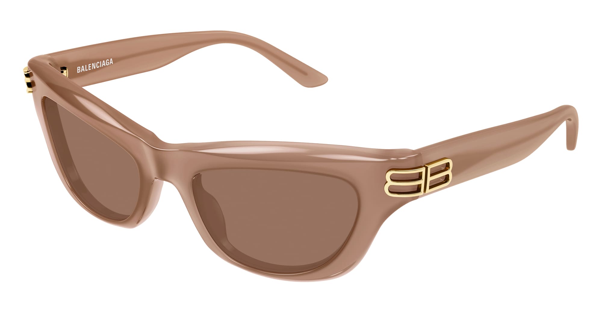 Ottica Mondello Roma - Balenciaga - BB0430S-004 - BB0430S-004 - NUDE BROWN - Recycled acetate - shape Cat-eye - nude - EYEWEAR - SUNGLASSES - Donna,Women - lens Brown - Made In Japan