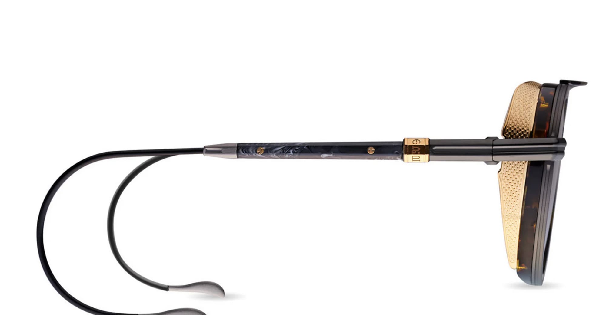 Ottica Mondello Roma - DITA - DES004-52-08 - EPILUXURY 4 - BLACK IRON / TORTOISE / YELLOW GOLD - Acetate, titanium - shape Pilot - gold, tortoise, black - EYEWEAR - SUNGLASSES - Unisex,Uomo,Donna,Women,Men - lens Gradient brown - Made In Japan