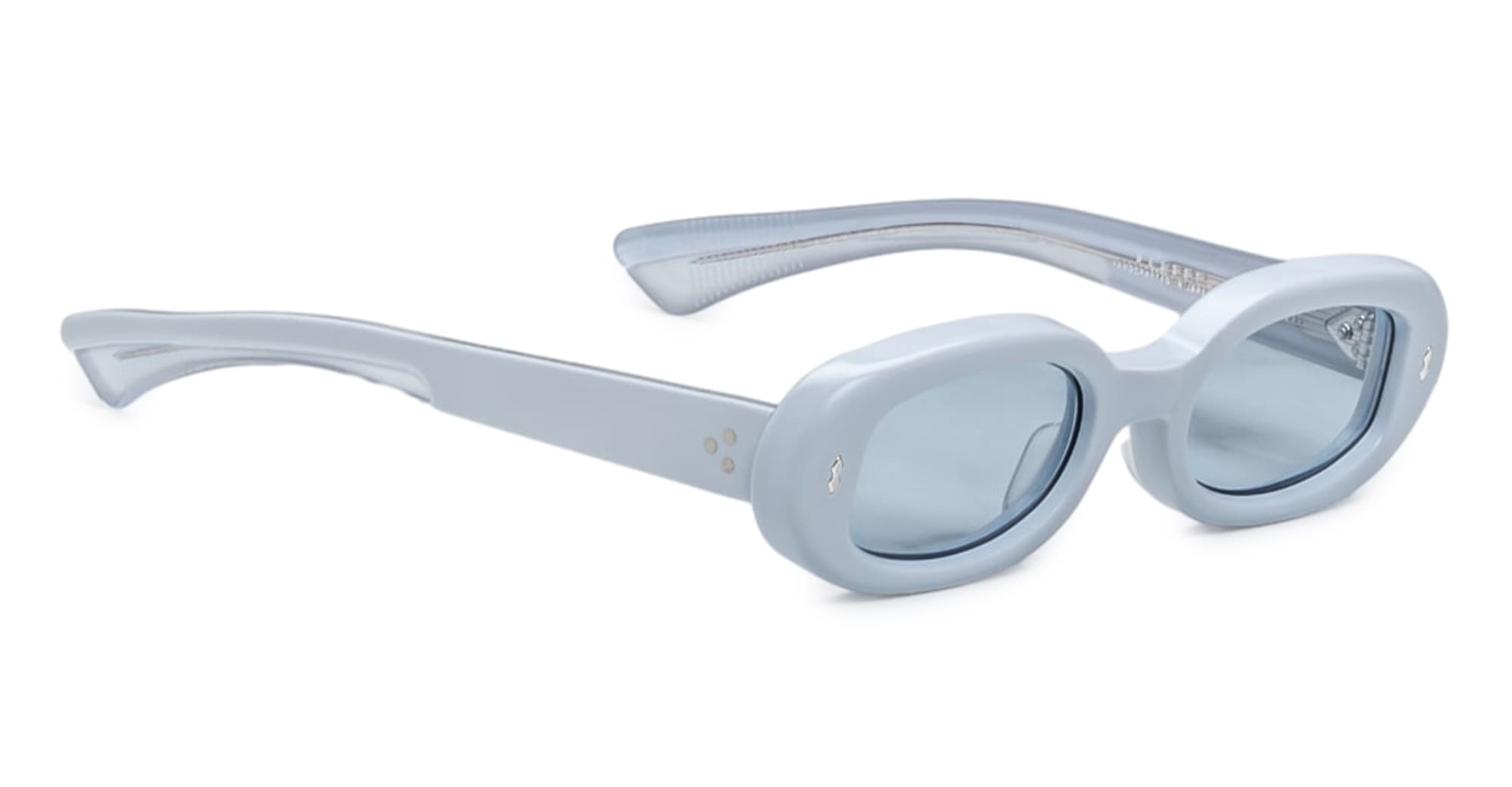 Ottica Mondello Roma - Jacques Marie Mage - JMMBES-14T - SUEDE COLLECTION: BESSET - SKY SUEDE - Acetate - shape Oval - light blue - EYEWEAR - SUNGLASSES - Donna,Women - lens Blue - Made In Japan