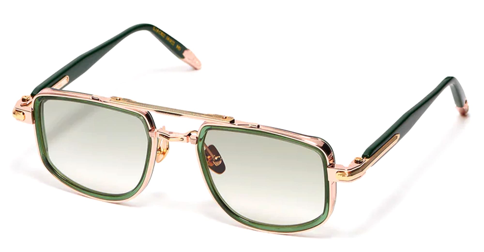 Ottica Mondello Roma - John Dalia - KAI-C432 - KAÏ - C432 Dark Green Translucid / Rose Gold - Metal - shape Geometric - green, gold - EYEWEAR - SUNGLASSES - Unisex,Uomo,Donna,Women,Men - lens Gradient green - Made In France