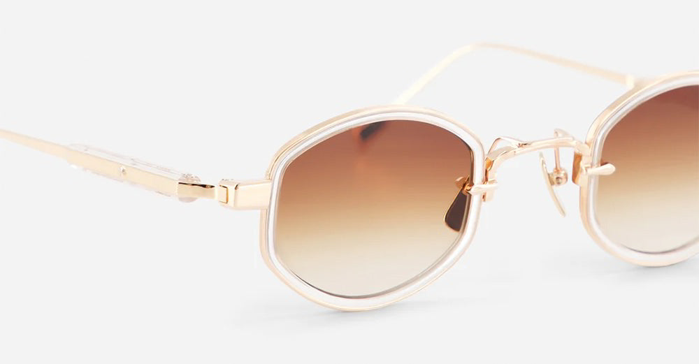Ottica Mondello Roma - Sato - Mirac-RG-C-1 - MIRAC - Rose Gold / Crystal - Acetate, titanium - shape Oval - rose gold - EYEWEAR - SUNGLASSES - Unisex,Uomo,Donna,Women,Men - lens Gradient brown - Made In Japan
