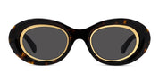 Ottica Mondello Roma - Loewe - LW40190I5452A - ANAGRAM HAVANA OVAL SUNGLASSES - Acetate - shape Oval - Havana - EYEWEAR - SUNGLASSES - Donna,Women - lens Grey - Made In Italy