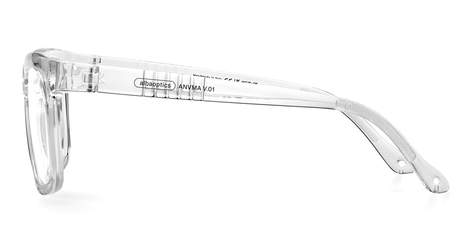 Ottica Mondello Roma - Alba Optics - 8050054517148 - ANVMA V.01 - CRYSTAL GLOSSY RX - Tr90 - shape Squared - Crystal - EYEWEAR - EYEGLASSES - Unisex,Uomo,Donna,Women,Men - lens Clear - Made In Italy