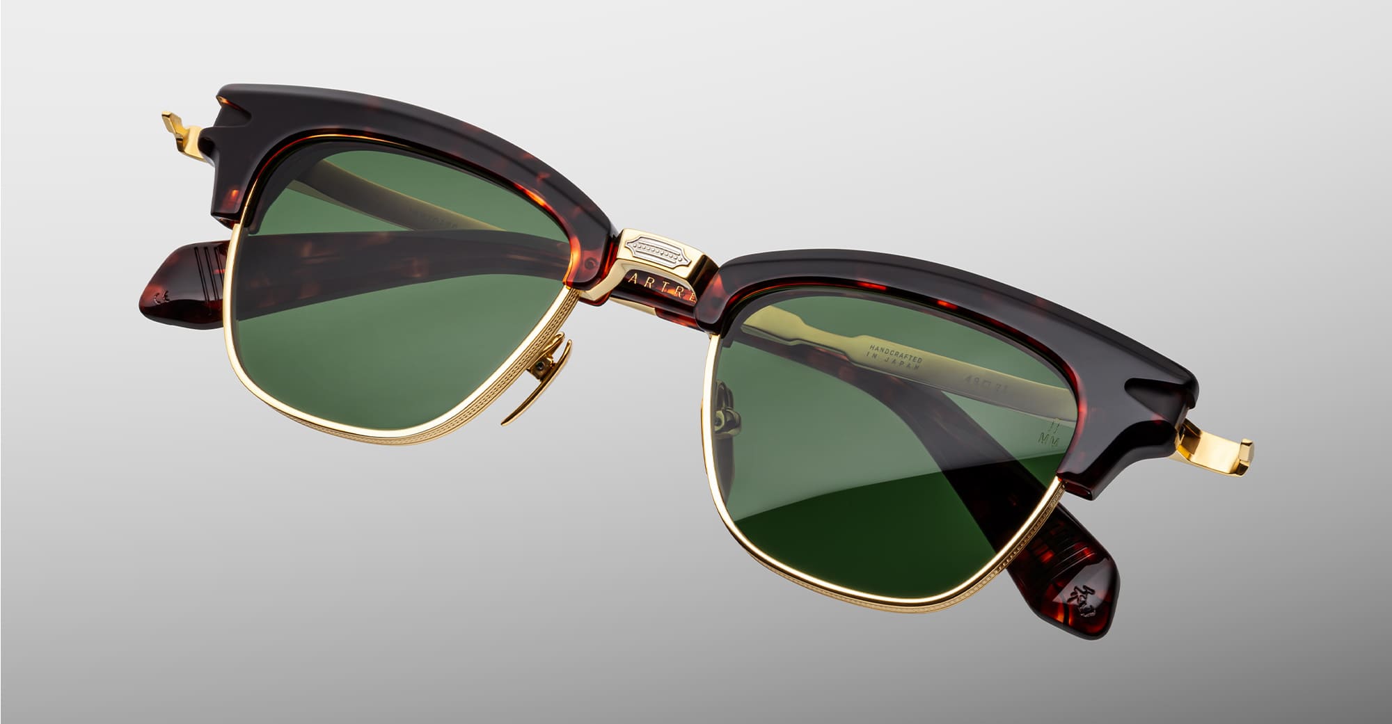 Ottica Mondello Roma - Jacques Marie Mage - JMMTQ-18Q - SARTRE - ETNA - Acetate, titanium - shape Clubmaster - Havana - EYEWEAR - SUNGLASSES - Unisex,Uomo,Donna,Women,Men - lens Green - Made In Japan
