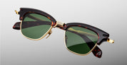 Ottica Mondello Roma - Jacques Marie Mage - JMMTQ-18Q - SARTRE - ETNA - Acetate, titanium - shape Clubmaster - Havana - EYEWEAR - SUNGLASSES - Unisex,Uomo,Donna,Women,Men - lens Green - Made In Japan