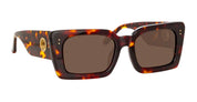 Ottica Mondello Roma - LINDA FARROW - LFL1297C2SUN - NIEVE DARK T-SHELL / YELLOW GOLD - Acetate - shape Squared - Tortoise - EYEWEAR - SUNGLASSES - Donna,Women - lens Brown - MadeIn Italy
