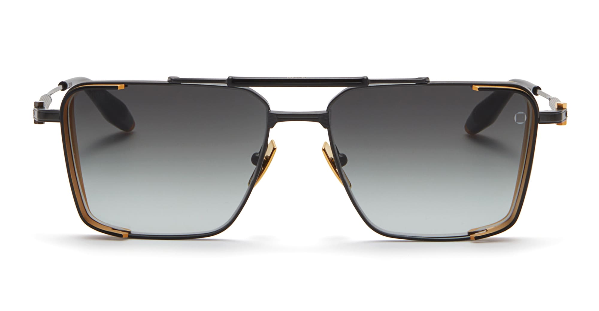 Ottica Mondello Roma - Akoni - AKS-203E-58 - HERA - BLACK / GOLD - Acetate, titanium - shape Squared - Black, gold - EYEWEAR - SUNGLASSES - Uomo,Men - lens Gradient grey - Made In Japan