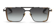 Ottica Mondello Roma - Akoni - AKS-203E-58 - HERA - BLACK / GOLD - Acetate, titanium - shape Squared - Black, gold - EYEWEAR - SUNGLASSES - Uomo,Men - lens Gradient grey - Made In Japan