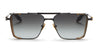 Ottica Mondello Roma - Akoni - AKS-203E-58 - HERA - BLACK / GOLD - Acetate, titanium - shape Squared - Black, gold - EYEWEAR - SUNGLASSES - Uomo,Men - lens Gradient grey - Made In Japan