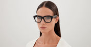 Ottica Mondello Roma - Bottega Veneta - BV1361O-006 - BV1361O-006 - BLACK RX - Acetate - shape Squared - Black - EYEWEAR - EYEGLASSES - Unisex,Uomo,Donna,Women,Men - lens Clear - Made In Japan