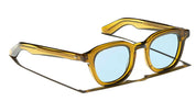 Ottica Mondello Roma - Moscot - OR-DAH-S47241509-TF - DAHVEN  (47) - OLIVE BROWN / BEL AIR BLUE LENS - Acetate - shape Panto - green - EYEWEAR - SUNGLASSES - Unisex,Uomo,Donna,Women,Men - lens Blue - Made In China