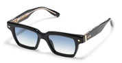 Ottica Mondello Roma - John Dalia - P17-101 - PROJECT 17 -  C101 Shiny Black / Yellow Gold - Acetate - shape Squared - Black, gold - EYEWEAR - SUNGLASSES - Unisex,Uomo,Donna,Women,Men - lens Gradient blue - Made In France