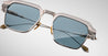 Ottica Mondello Roma - Jacques Marie Mage - JMMWB-16Y - LAST FRONTIER VI - WORLAND- GAIA - Titanium - shape Clubmaster - silver, gold - EYEWEAR - SUNGLASSES - Unisex,Uomo,Donna,Women,Men - lens Blue - Made In Japan