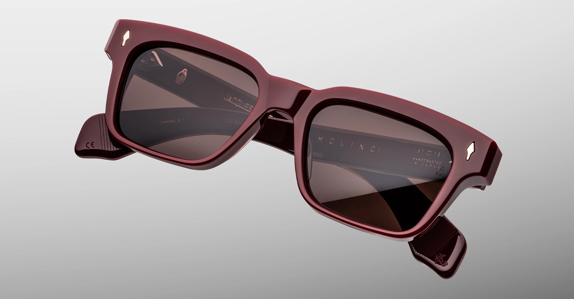 Ottica Mondello Roma - Jacques Marie Mage - JMMML-R7 - MOLINO - BORDEAUX EMPIRE - Acetate - shape Rectangular - blue - EYEWEAR - SUNGLASSES - Unisex,Uomo,Donna,Women,Men - lens Brown - Made In Japan