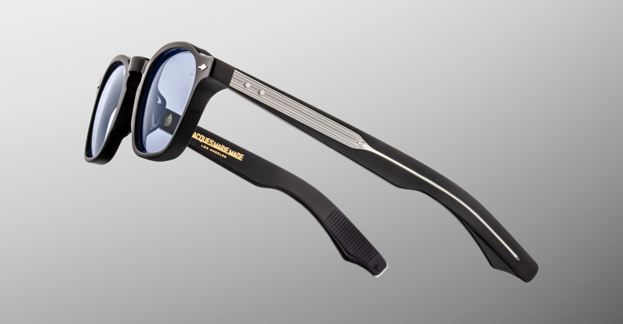 Ottica Mondello Roma - Jacques Marie Mage - JMMZPX-K5 - ZEPHIRIN 47 - OBSCURE - Acetato - Forma quadrata - Nero - OCCHIALI - OCCHIALI DA SOLE - Unisex, Uomo, Donna - Lenti blu - Prodotto in Giappone