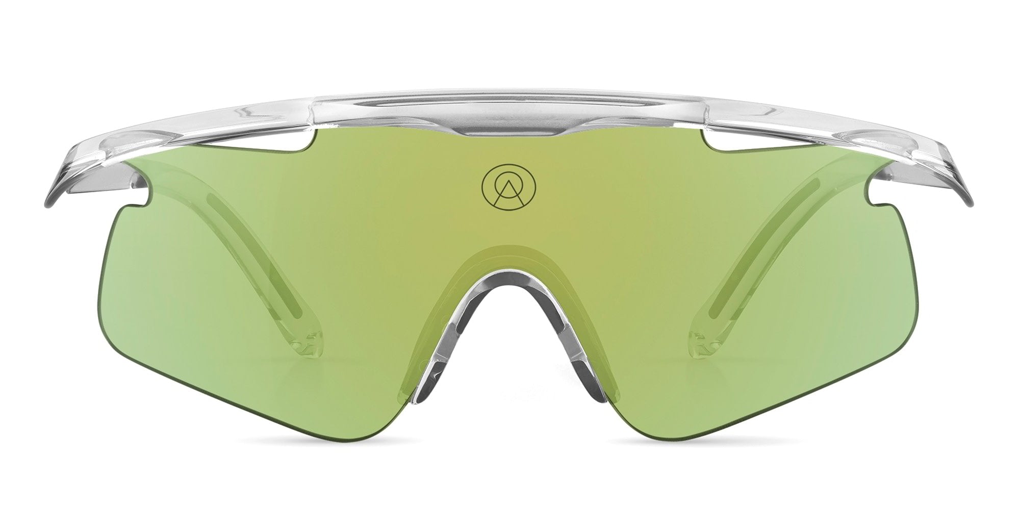  VZUM KING - Tr90 - shape Mask - Crystal - EYEWEAR - SUNGLASSES - Unisex,Uomo,Donna,Women,Men - lens Green - Made In Italy