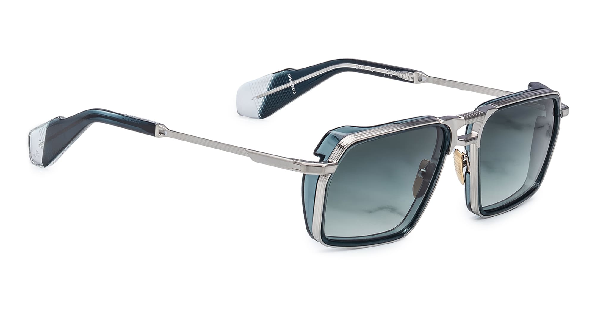 Ottica Mondello Roma - Jacques Marie Mage - JMMGTR-17J - GT-R - ATLANTIC - titanium, acetate - shape Navigator - Silver - EYEWEAR - SUNGLASSES - Unisex,Uomo,Donna,Women,Men - lens Gradient blue - Made In Japan