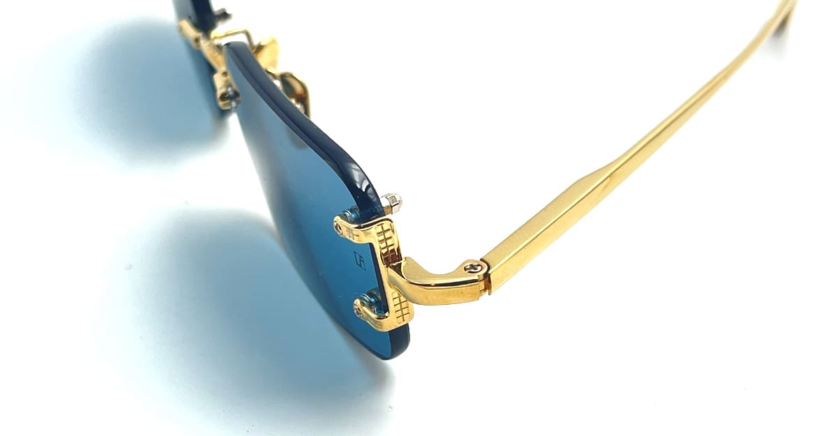 Ottica Mondello Roma - LINDA FARROW - LFL1131AC14SUN - TAYLOR - YELLOW GOLD - Titanium - shape Rectangular - Gold - EYEWEAR - SUNGLASSES - Donna,Women - lens  - Made In Japan