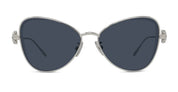 Ottica Mondello Roma - Loewe - LW40208U5716V - ANAGRAM SILVER METAL BUTTERFLY SUNGLASSES - Metal - shape Butterfly - Silver - EYEWEAR - SUNGLASSES - Donna,Women - lens Blue - Made In Italy