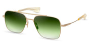 Ottica Mondello Roma - DITA - DTS111-57-07 - FLIGHT-SEVEN - BRUSHED WHITE GOLD - titanium, acetate - shape Navigator - white gold - EYEWEAR - SUNGLASSES - Unisex,Uomo,Donna,Women,Men - lens Gradient green - Made In Japan