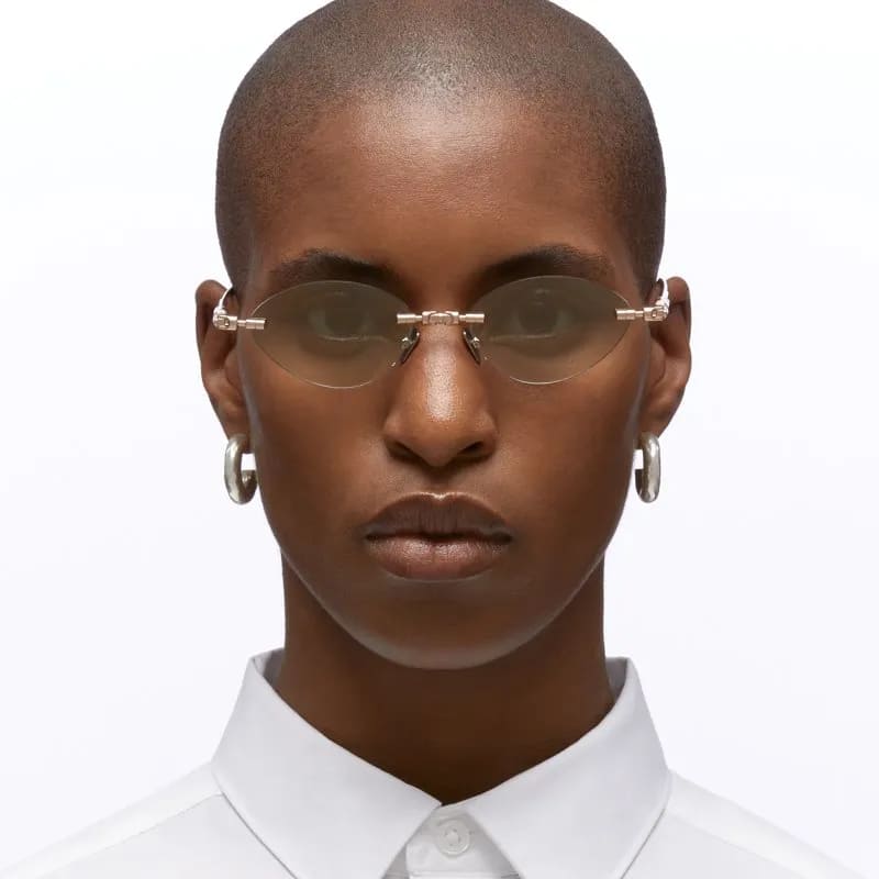 Ottica Mondello Roma - Kuboraum - KRSH65PG0000004K - MASK H65 PG - ROSE GOLD - Metal - shape Oval - rose gold - EYEWEAR - SUNGLASSES - Unisex,Uomo,Donna,Women,Men - lens Gradient green - Made In Italy