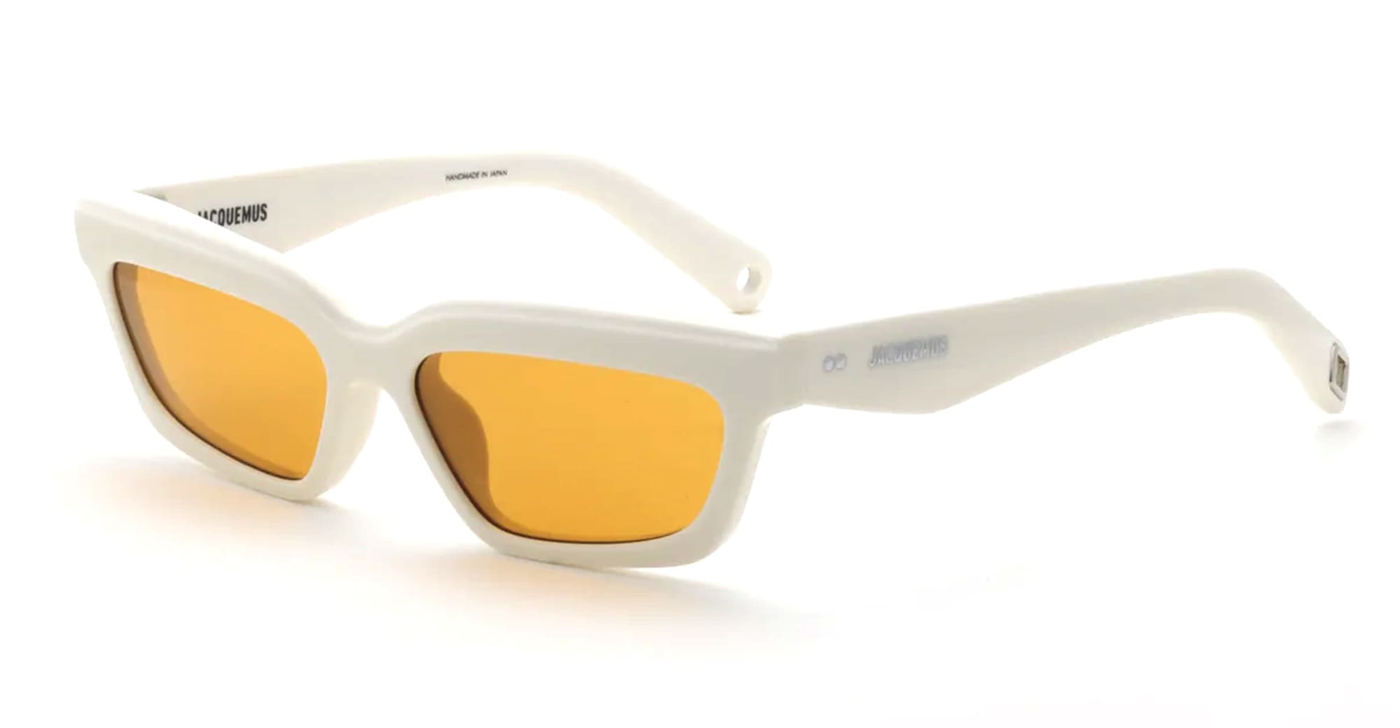 Ottica Mondello Roma - Jacquemus - JAC62C3SUN - SALON - WHITE / AMBER LENS - Acetate - shape Rectangular - White - EYEWEAR - SUNGLASSES - Donna,Women - lens amber - Made In Japan