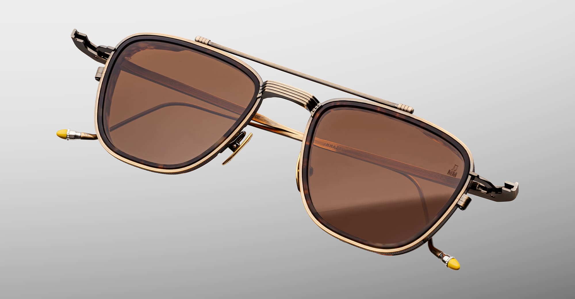 Ottica Mondello Roma - Jacques Marie Mage - JMMAZ-3U - AYRTON SENNA BY JMM: 1992 in ANTIQUE GOLD - Titanium - shape Pilot - Gold - EYEWEAR - SUNGLASSES - Unisex,Uomo,Donna,Women,Men - lens Brown - Made In Japan