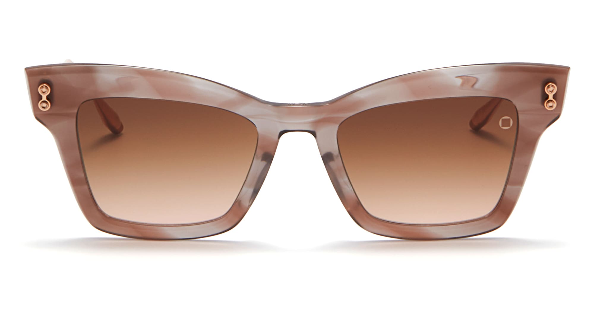 Ottica Mondello Roma - Akoni - AKS-112B-49 - INNES - CRYSTAL NUDE GREY / ROSE GOLD - Acetate, titanium - shape Cat-eye - grey, rose gold - EYEWEAR - SUNGLASSES - Donna,Women - lens Gradient brown - Made In Japan