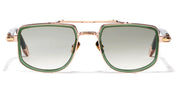 Ottica Mondello Roma - John Dalia - KAI-C432 - KAÏ - C432 Dark Green Translucid / Rose Gold - Metal - shape Geometric - green, gold - EYEWEAR - SUNGLASSES - Unisex,Uomo,Donna,Women,Men - lens Gradient green - Made In France