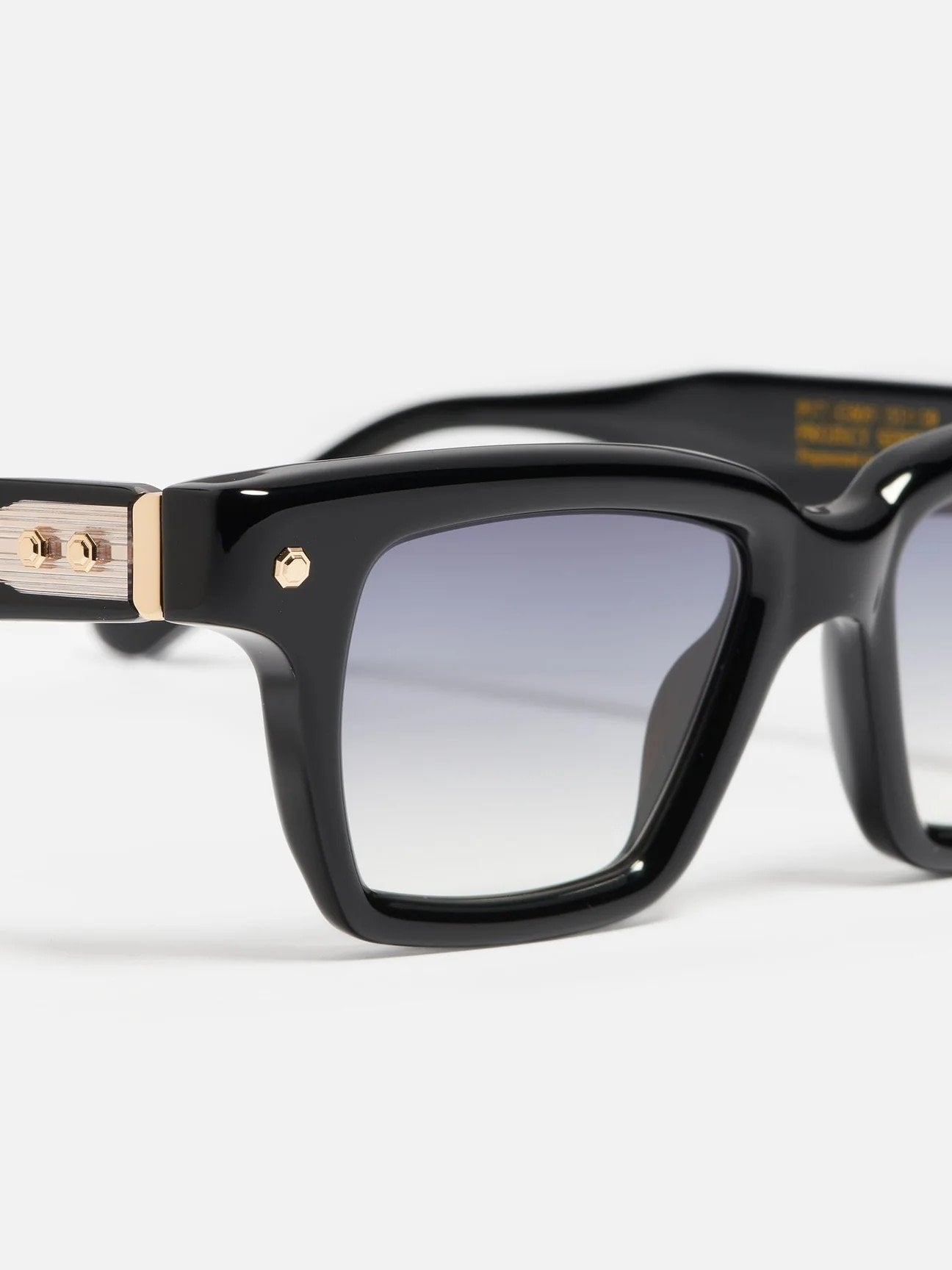 Ottica Mondello Roma - John Dalia - P17-C605 - PROJECT 17 -  C605 Shiny Black / Silver Plated - Acetate - shape Squared - black, silver - EYEWEAR - SUNGLASSES - Unisex,Uomo,Donna,Women,Men - lens Gradient grey - Made In France