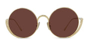 Ottica Mondello Roma - Loewe - LW40187U5030S - Signature Gold Round Sunglasses - Acetate - shape  - Gold - EYEWEAR - SUNGLASSES - Donna,Women - lens  - Made In Italy