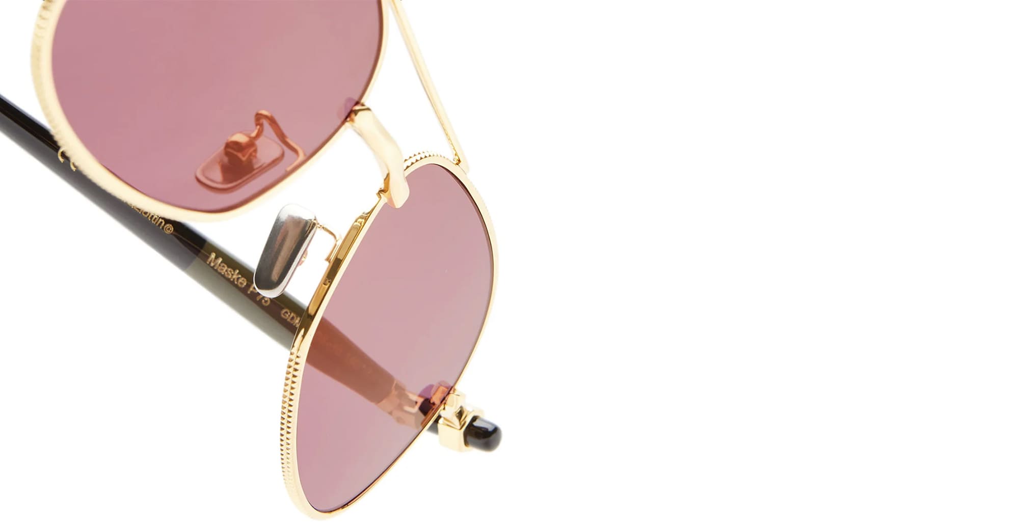 Ottica Mondello Roma - Kuboraum - KRSP75GDM00000FK - MASK P75 GDM - GOLD - metal, acetate - shape Pilot - Gold - EYEWEAR - SUNGLASSES - Unisex,Uomo,Donna,Women,Men - lens Pink - Made In Italy