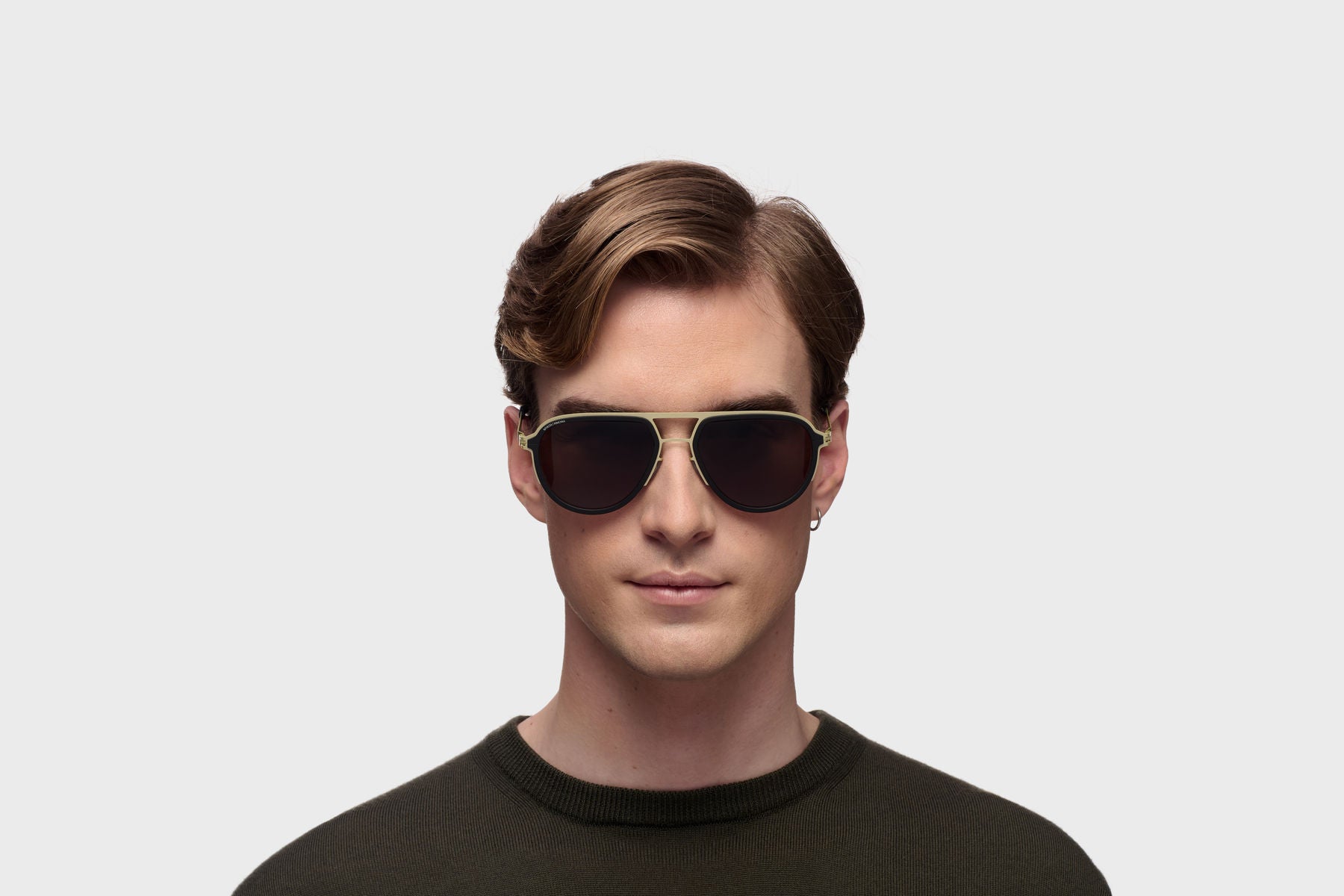 Ottica Mondello Roma - Mykita - 10091612 - MR006 AL3 - Titan / Black / Brown Lens - stainless steel - shape Pilot - Black - EYEWEAR - SUNGLASSES - Unisex,Uomo,Donna,Women,Men - lens Brown - Made In Germany