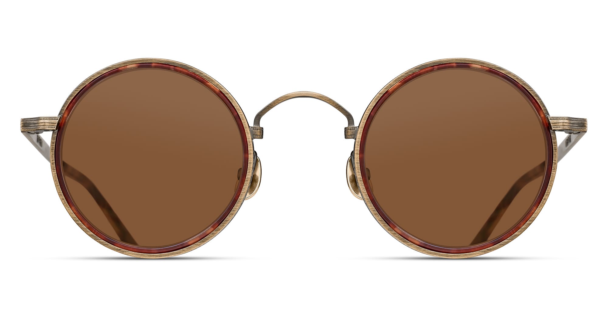 Ottica Mondello Roma - Matsuda - M3100-I.SG.AG-DBR.45 - M3100-I - ANTIQUE GOLD / DARK BROWN - Titanium - shape Round - Gold, brown - EYEWEAR - SUNGLASSES - Unisex,Uomo,Donna,Women,Men - lens Brown - Made In Japan