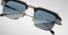 Ottica Mondello Roma - Jacques Marie Mage - JMMWB-16W - LAST FRONTIER VI - WORLAND- HADES - Titanium - shape Clubmaster - black, silver, gold - EYEWEAR - SUNGLASSES - Unisex,Uomo,Donna,Women,Men - lens Gradient blue - Made In Japan