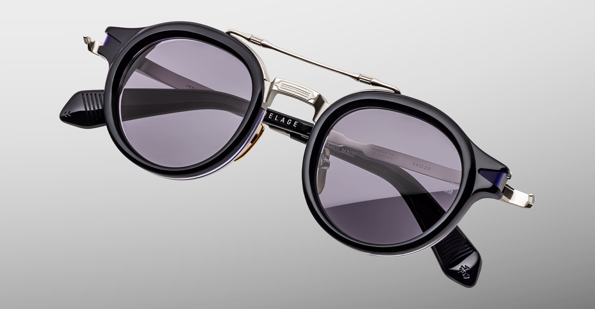 Ottica Mondello Roma - Jacques Marie Mage - JMMDG-18U - DELAGE - HUDSON - Acetate, titanium - shape Round - blue - EYEWEAR - SUNGLASSES - Unisex,Uomo,Donna,Women,Men - lens Blue - Made In Japan