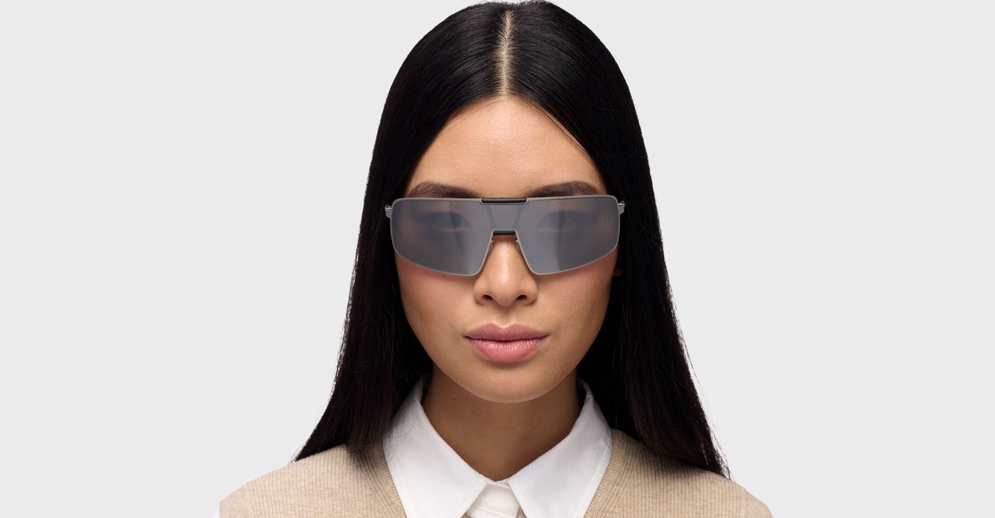 Ottica Mondello Roma - Mykita - 10301218 - MR008 MH82 - Cashmere Silver / Black / Silver Lens - stainless steel - shape Mask - silver, black - EYEWEAR - SUNGLASSES - Unisex,Uomo,Donna,Women,Men - lens silver - Made In Germany