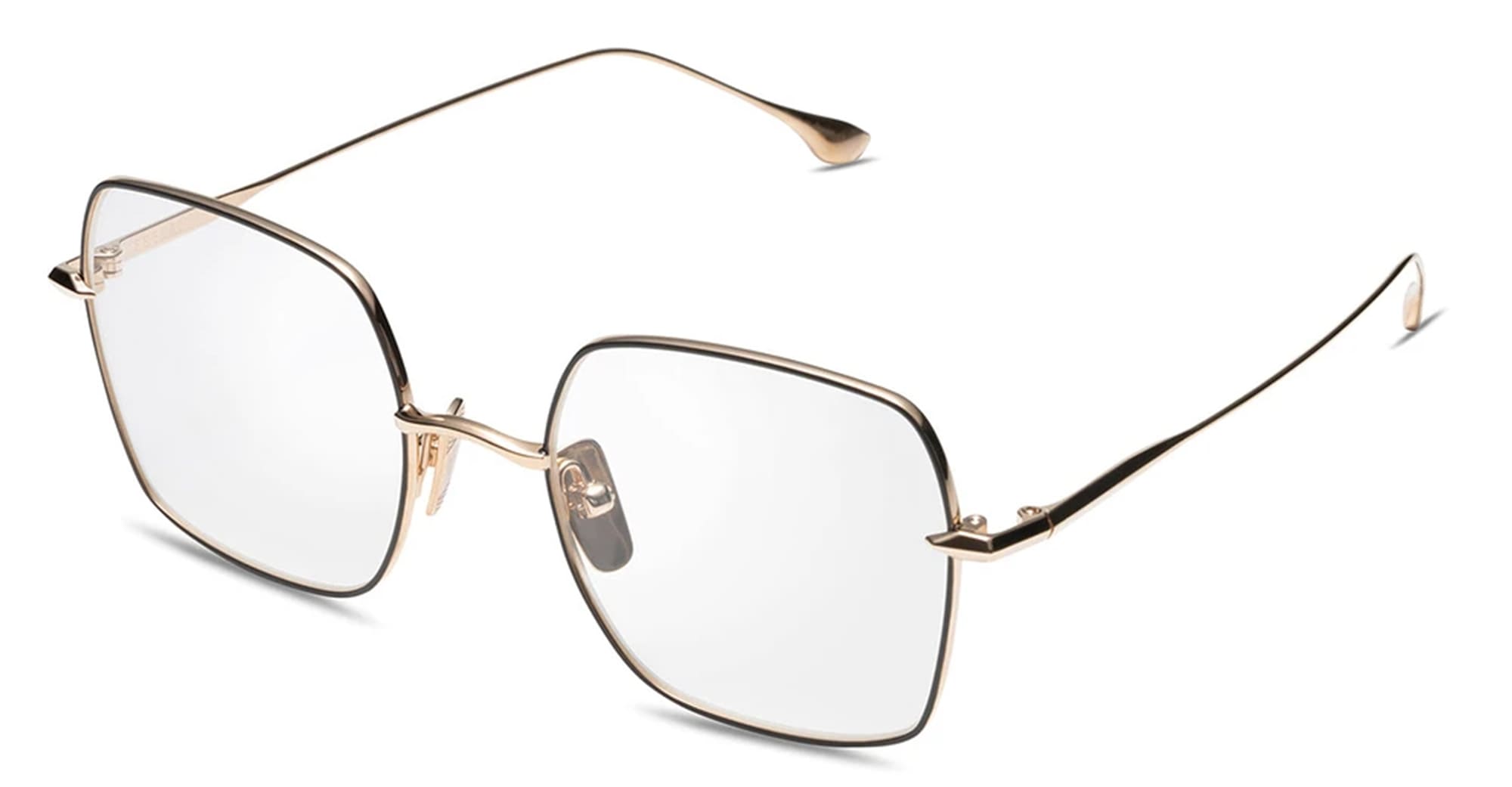 Ottica Mondello Roma - DITA - DTX523-50-03-Z - CEREBAL - BLACK RX - Titanium - shape Squared - Black, gold - EYEWEAR - EYEGLASSES - Donna,Women - lens Clear - Made In Japan