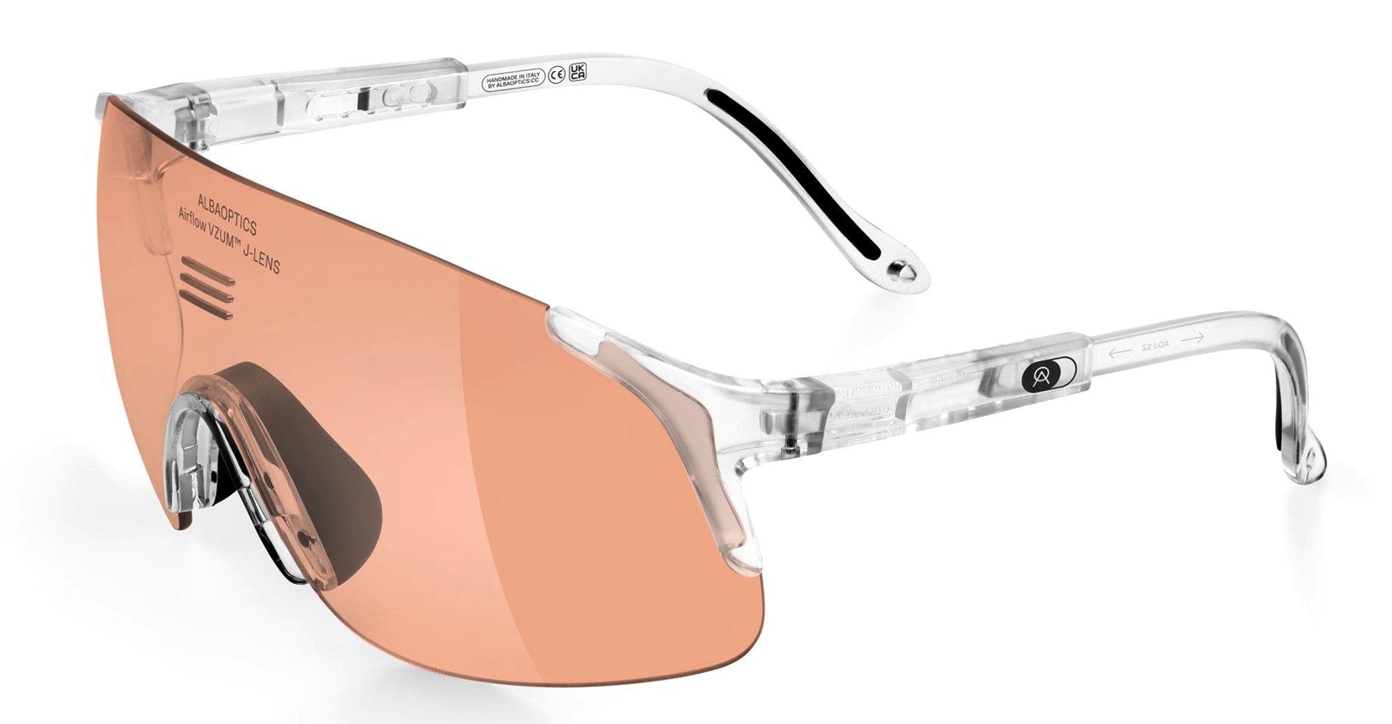 Ottica Mondello Roma - Alba Optics - 8050054518114 - JUMBO - CRYSTAL GLOSSY / VZUM SALMON - Tr90 - shape Mask - Crystal - EYEWEAR - SUNGLASSES - Unisex,Uomo,Donna,Women,Men - lens Pink - Made In Italy