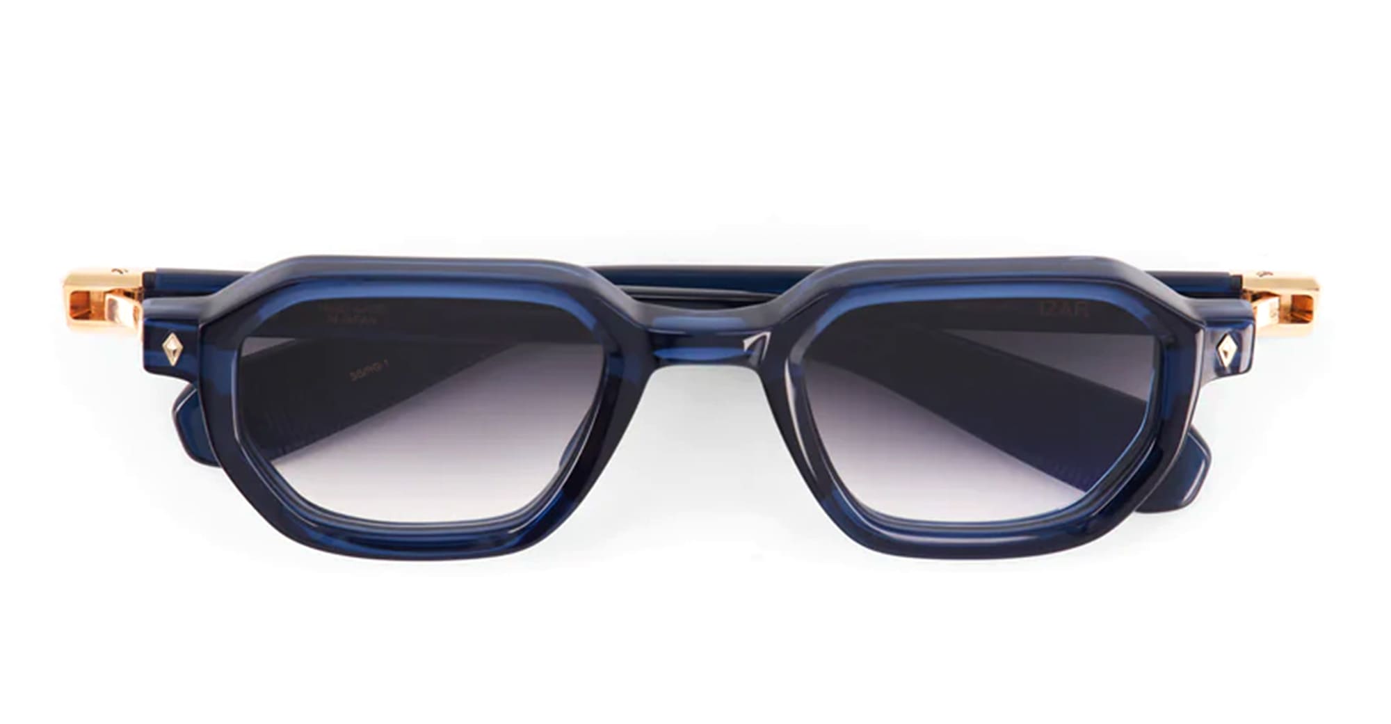 Ottica Mondello Roma - Sato - Izar-SB-RG-1 - IZAR - STORM BLUE / ROSE GOLD - Acetate - shape Squared - blue - EYEWEAR - SUNGLASSES - Unisex,Uomo,Donna,Women,Men - lens Gradient grey - Made In Japan