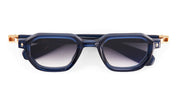 Ottica Mondello Roma - Sato - Izar-SB-RG-1 - IZAR - STORM BLUE / ROSE GOLD - Acetate - shape Squared - blue - EYEWEAR - SUNGLASSES - Unisex,Uomo,Donna,Women,Men - lens Gradient grey - Made In Japan