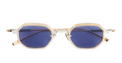 Ottica Mondello Roma - Sato - Timir-II-P-RG-1 - Timir II - Platinum / Rose Gold - Titanium - shape Squared - silver, gold - EYEWEAR - SUNGLASSES - Unisex,Uomo,Donna,Women,Men - lens Blue - Made In Japan