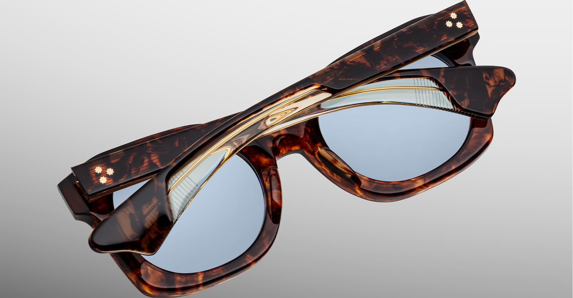 Ottica Mondello Roma - Jacques Marie Mage - JMMLG-5C - ELMYR - ARGYLE - titanium, acetate - shape Panto - Havana - EYEWEAR - SUNGLASSES - Unisex,Uomo,Donna,Women,Men - lens Blue - Made In Japan