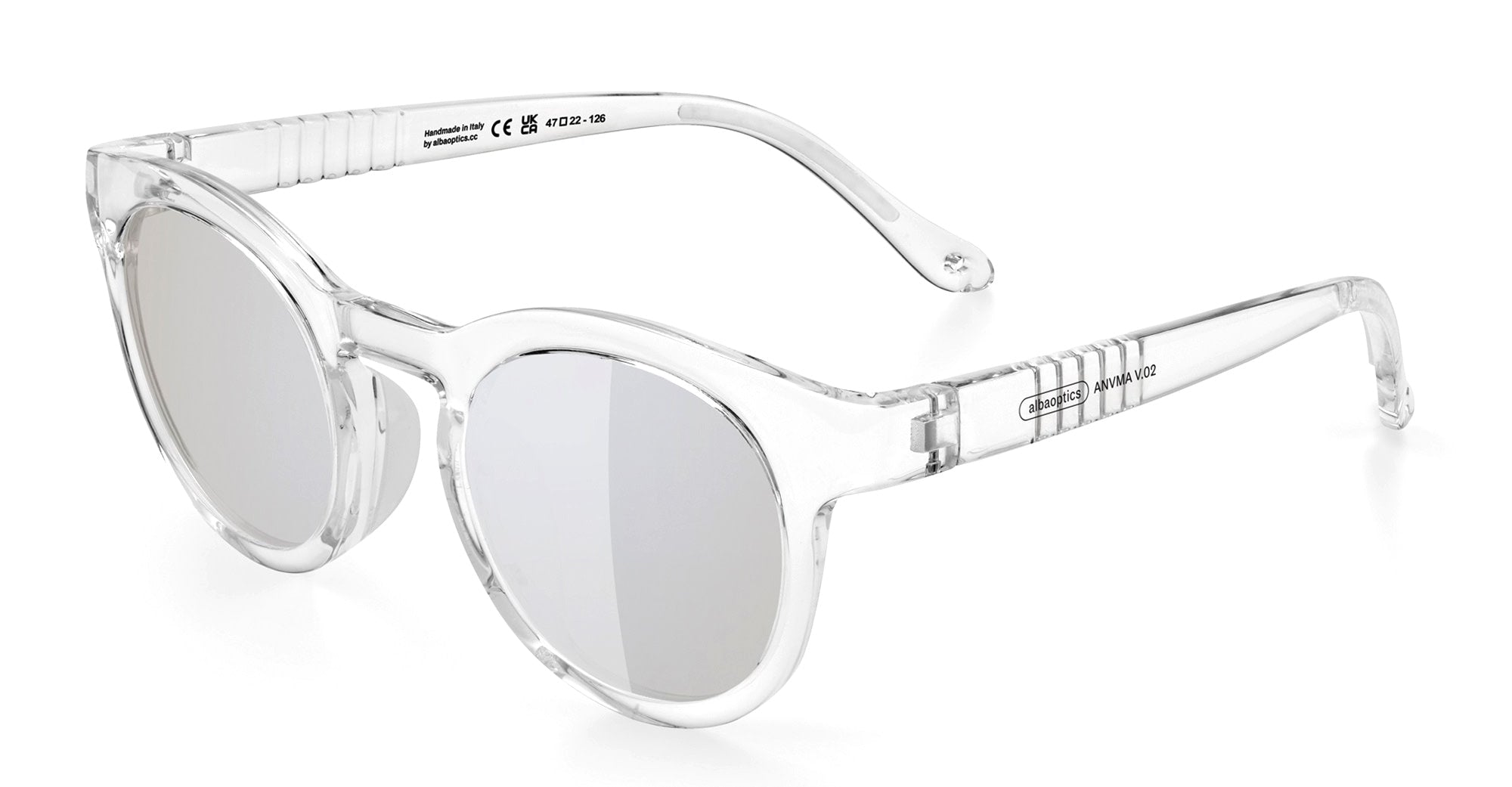 Ottica Mondello Roma - Alba Optics - 8050054517230 - ANVMA V.02 - CRYSTAL GLOSSY / VZUM F-LENS ROCKET - Tr90 - shape Panto - Crystal - EYEWEAR - SUNGLASSES - Unisex,Uomo,Donna,Women,Men - lens Grey - Made In Italy