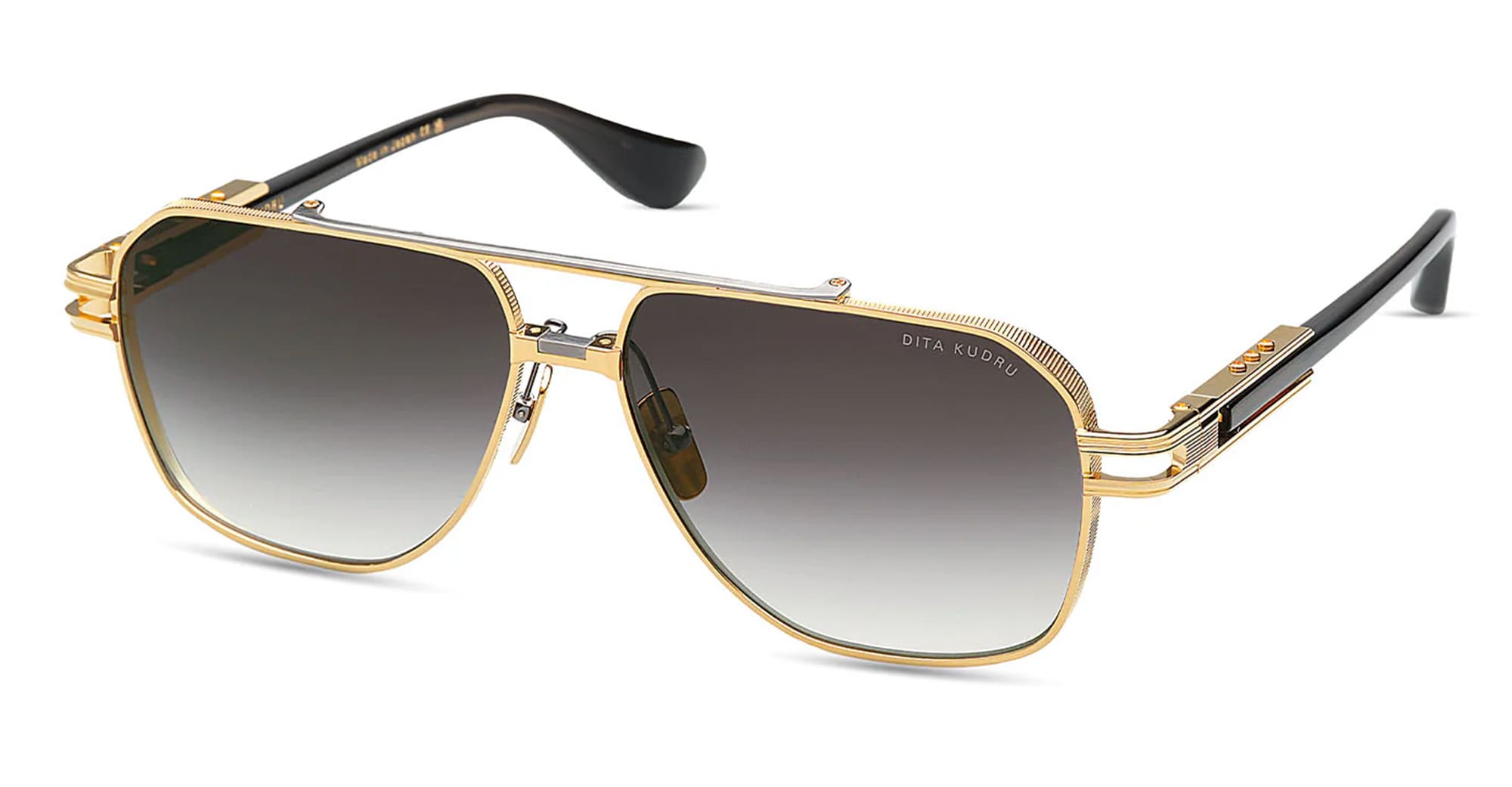  ANTIQUE SILVER - Titanium - shape Aviator - yellow gold - EYEWEAR - SUNGLASSES - Uomo,Men - lens Gradient grey - Made In Italy